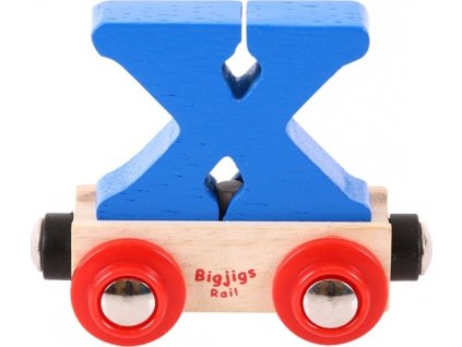 Bigjigs Rail Vagónek dřevěné vláčkodráhy - Písmeno X