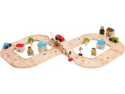 Bigjigs Rail Dřevěná autodráha osmička