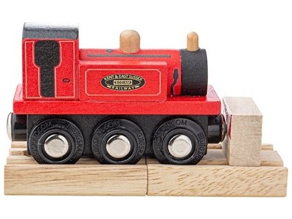 Bigjigs Rail Dřevěný vláček Teriér červený