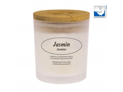 Přírodní svíčka Jasmine, mléčné sklo 1 ks, 8 cm