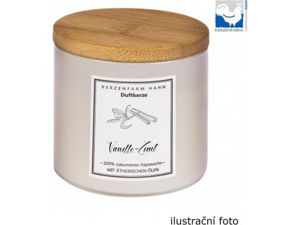 Přírodní svíčka Vanilla cinnamon, slonovinové sklo 1 ks, 6,5 cm