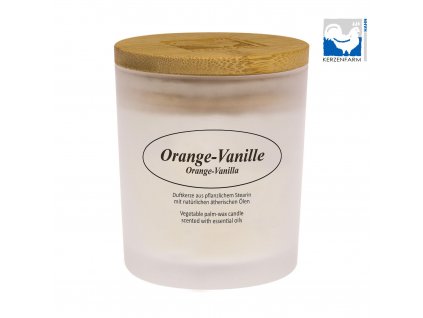 Přírodní svíčka Orange Vanilla, mléčné sklo 1 ks, 8 cm