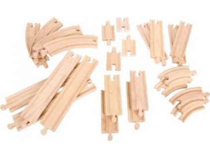 Bigjigs Rail Dřevěné koleje sada 24 dílů - poškozený obal