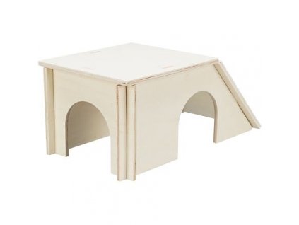 Dřevěný skládací domek BENT, šikmá střecha 40 x 18 x 23 cm