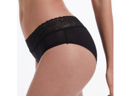 BODYLOK Menstruační kalhotky Krajka Hi-Waist černá - silná menstruace