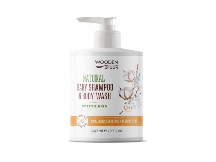 Dětský sprchový gel a šampon na vlasy 2v1 Cotton Kiss WoodenSpoon 300 ml