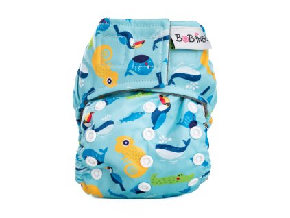 Bobánek Novorozenecká abdukční AIO plenka suchý zip - Chameleoni