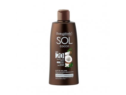 Bottega Verde SOL  Voděodolné mléko na opalování SPF20, Kokos, 200ml  + Dárek