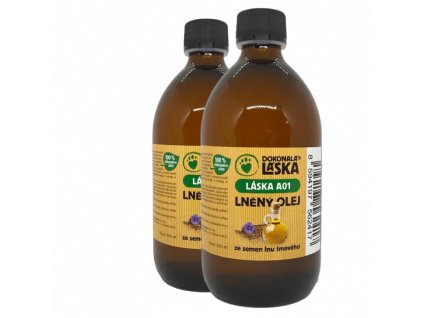 Dokonalá láska LÁSKA A01 Lněný olej s vitaminem E, 1000 ml