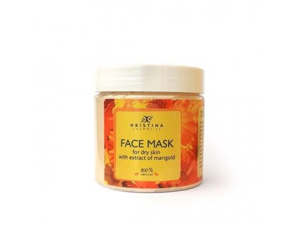 Hristina Přírodní maska na obličej pro suchou pleť s výtažkem z měsíčku lékařského, 200 ml