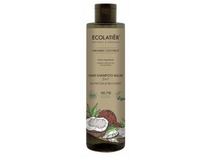 ECOLATIER - Šampon-balzám na vlasy 2v1, KOKOS, 350 ml, EXPIRACE