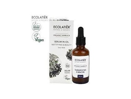 ECOLATIER - Sérum na obličej na olejové bázi - Matující - organický Černý bez, 50 ml