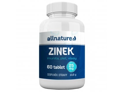Allnature Zinek 25 mg, 60 ks