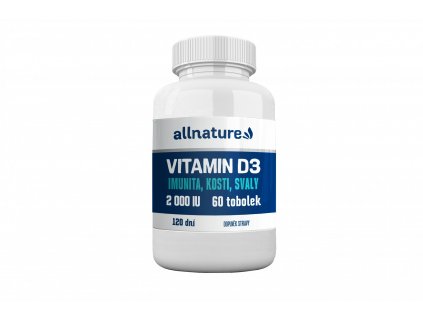 Allnature Vitamín D3 2000 iU, 60 ks