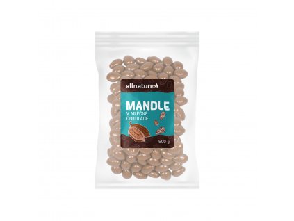 Allnature Mandle v mléčné čokoládě, 500 g