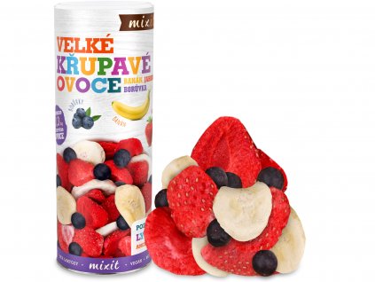 Mixit Velké křupavé ovoce - Banán, jahoda, borůvka, 160g