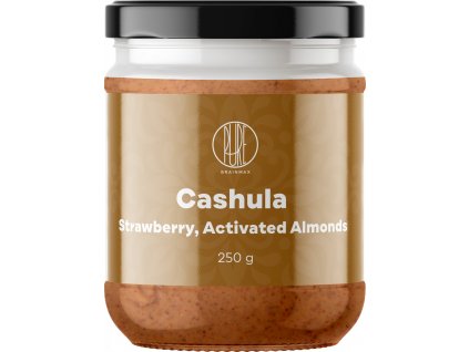 BrainMax Pure Cashula, Kešu krém s aktivovanými mandlemi a jahodami, 250 g