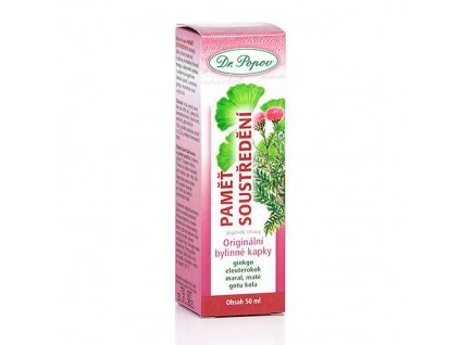 Paměť – soustředění, originální bylinné kapky, 50 ml Dr. Popov