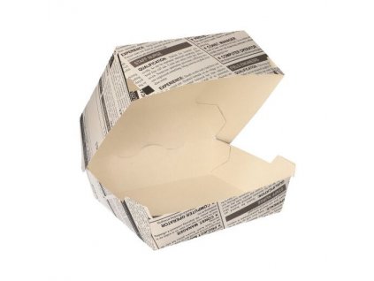 Burgerboxen Pappe 7 cm x 12 5 cm x 12 5 cm Newsprint gross 87521 b 0 2
