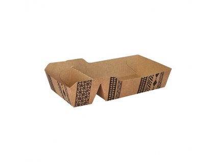 Pommes Frites Trays Pappe 2 geteilt 3 5 cm x 11 cm x 18 5 cm braun Maori ext 96450 b 0 2