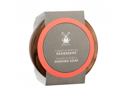 Mühle Mýdlo na holení Grapefruit & Mint v dřevěné misce, 65g