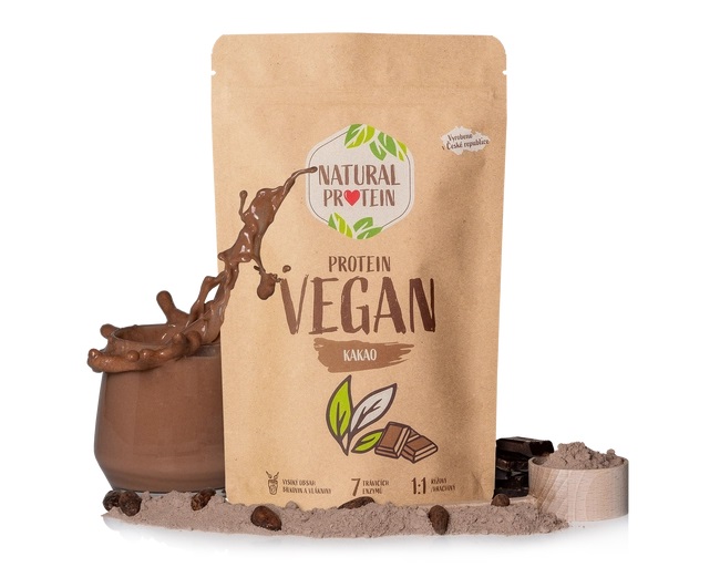 Natural Protein Veganský protein - kakao, 350g