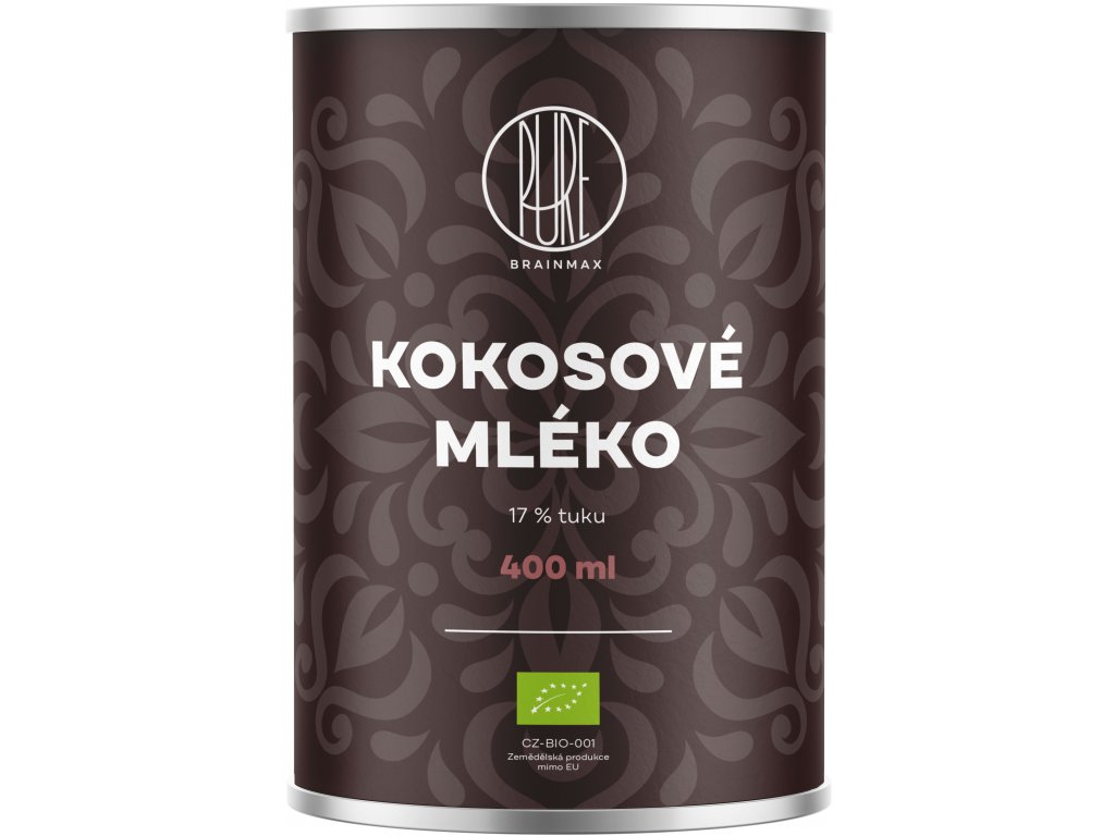 BrainMax Pure Kokosové mléko 17% tuku, BIO, 400 ml