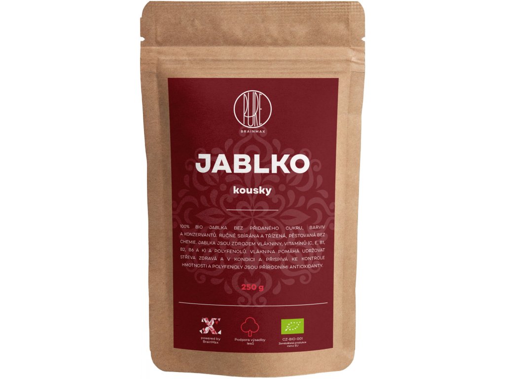 BrainMax Pure Jablko - kousky sušené BIO, 250 g