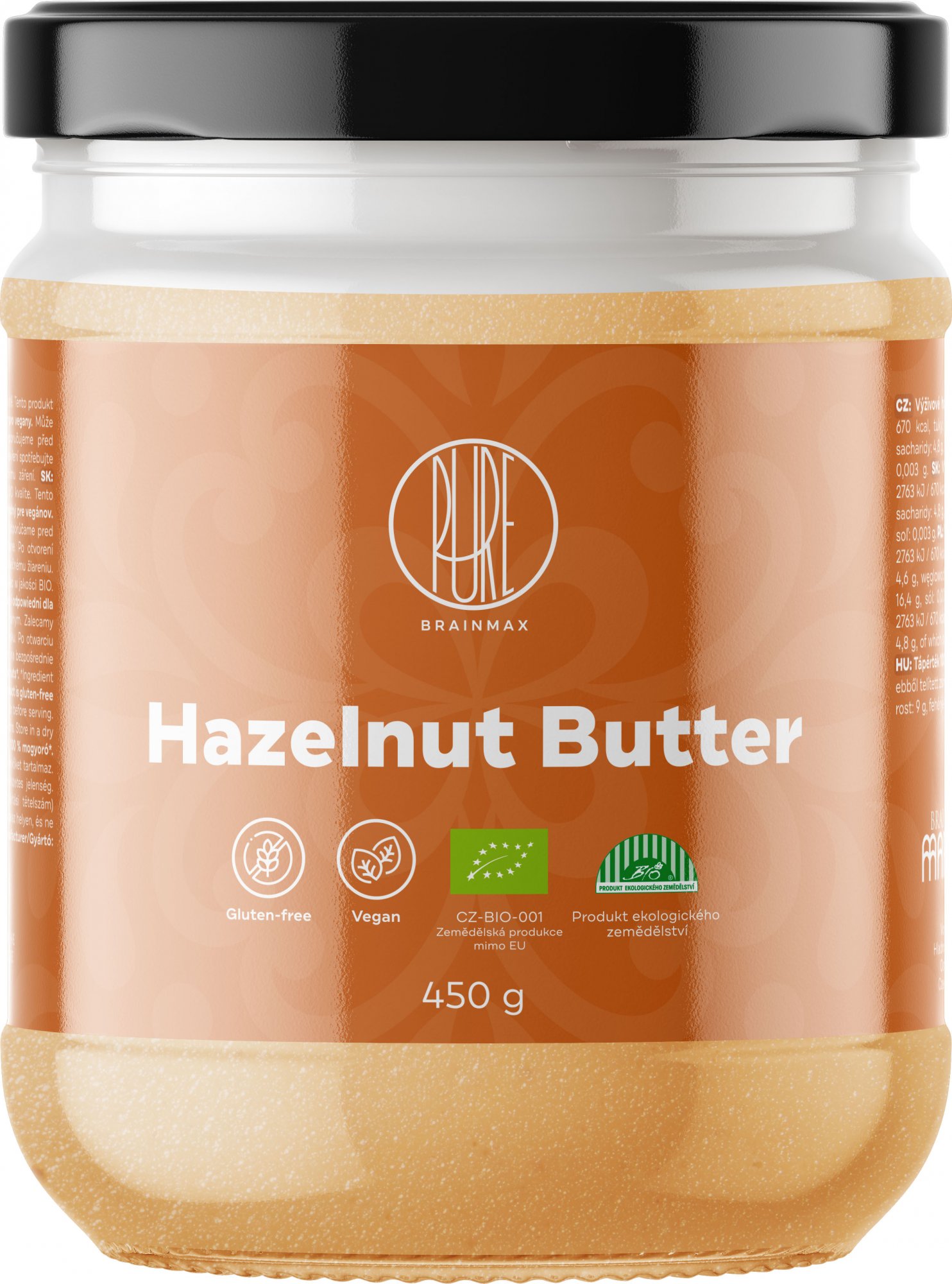BrainMax Pure 100% Lískooříškový krém BIO, 450 g