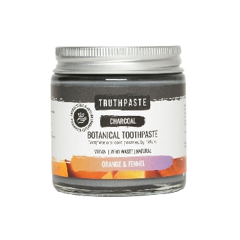 Truthpaste Charcoal přírodní minerální zubní pasta s aktivním uhlím  fenykl a pomeranč 100 ml