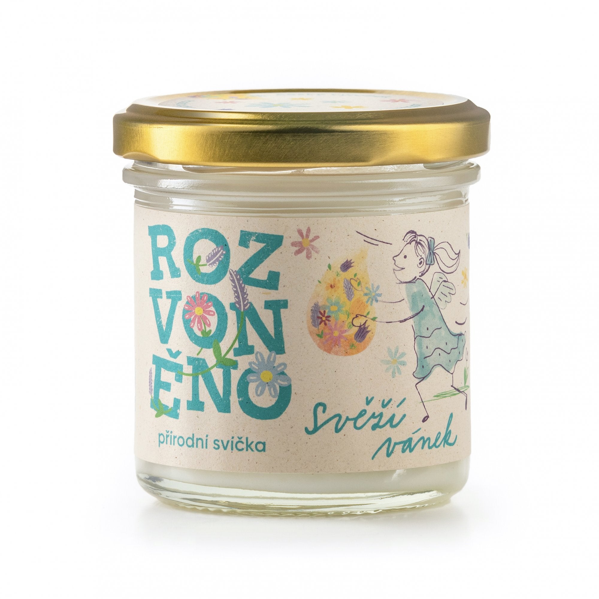 Rozvoněno Vonná svíčka - Svěží vánek - s eukalyptem a citronem, 130ml