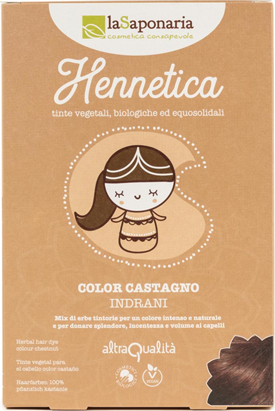 laSaponaria Přírodní barva na vlasy Indrani BIO - zlatý kaštan, 100 g