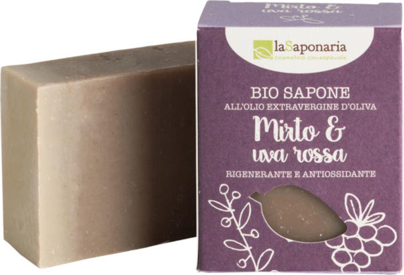 laSaponaria Tuhé olivové mýdlo BIO - Myrta a červené hrozny, 100 g