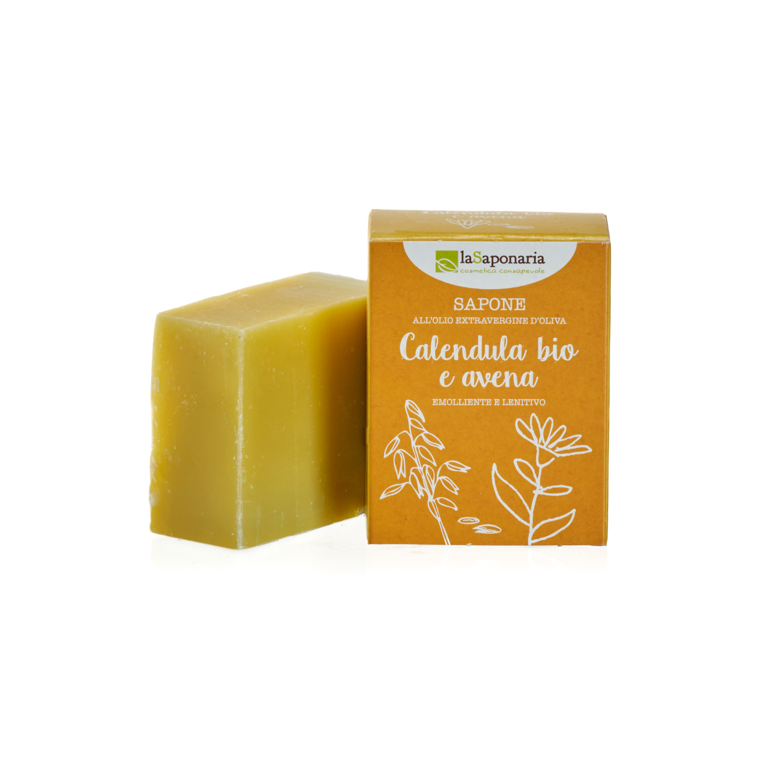 laSaponaria Tuhé olivové mýdlo BIO - Měsíček a pšeničné klíčky, 100 g