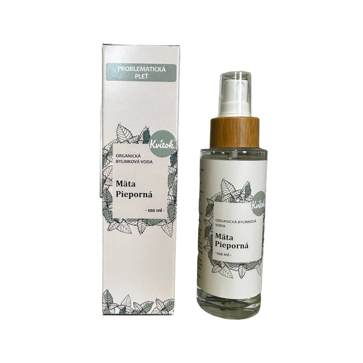 Kvitok Bylinková voda - máta peprná BIO, 100 ml