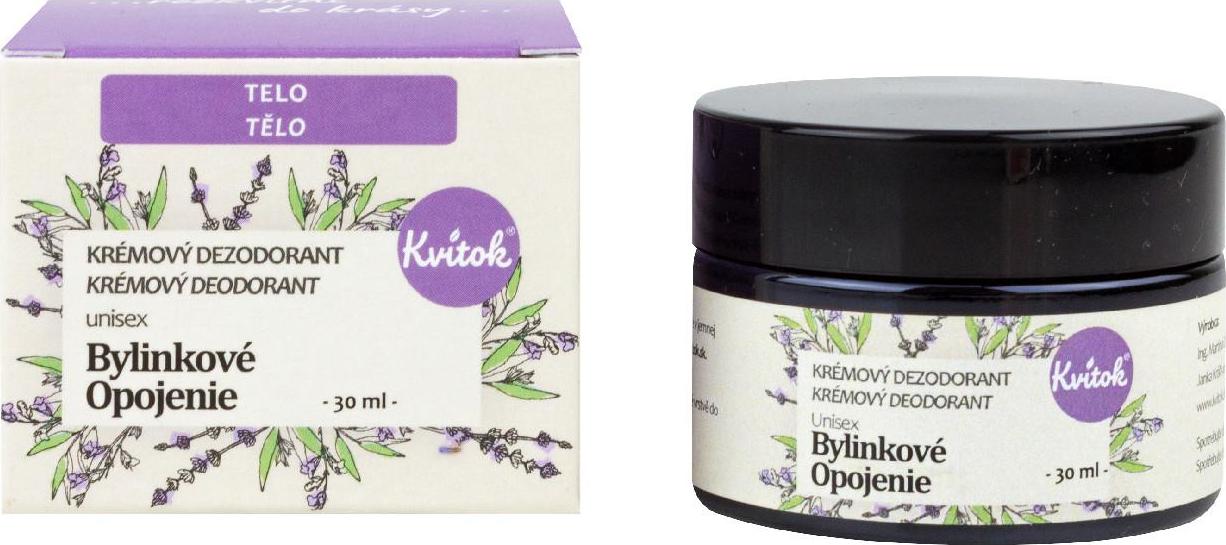 Kvitok Jemný krémový deodorant Bylinkové opojení, 30 ml