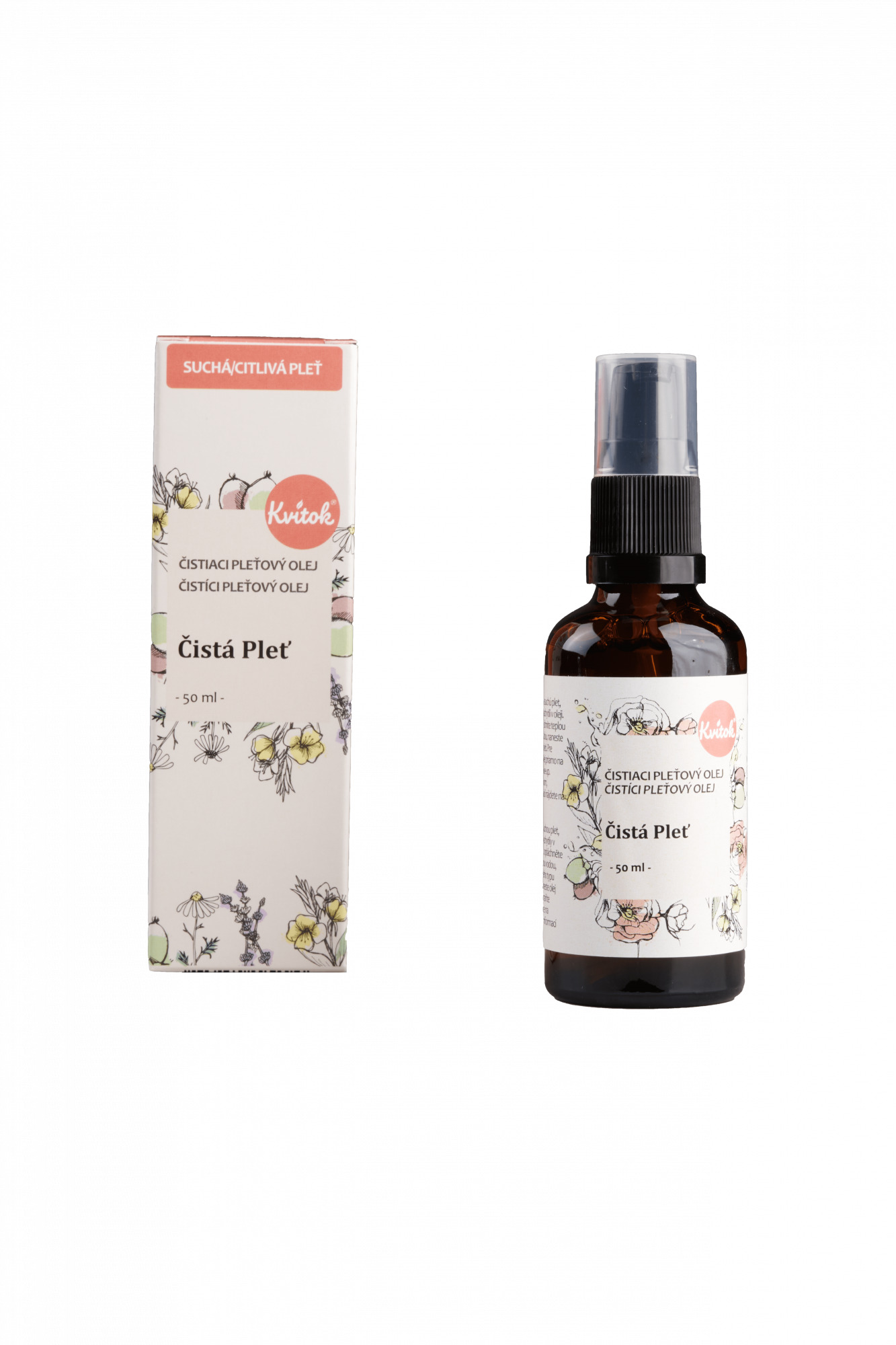 Kvitok Čisticí olej Čistá pleť, 50 ml