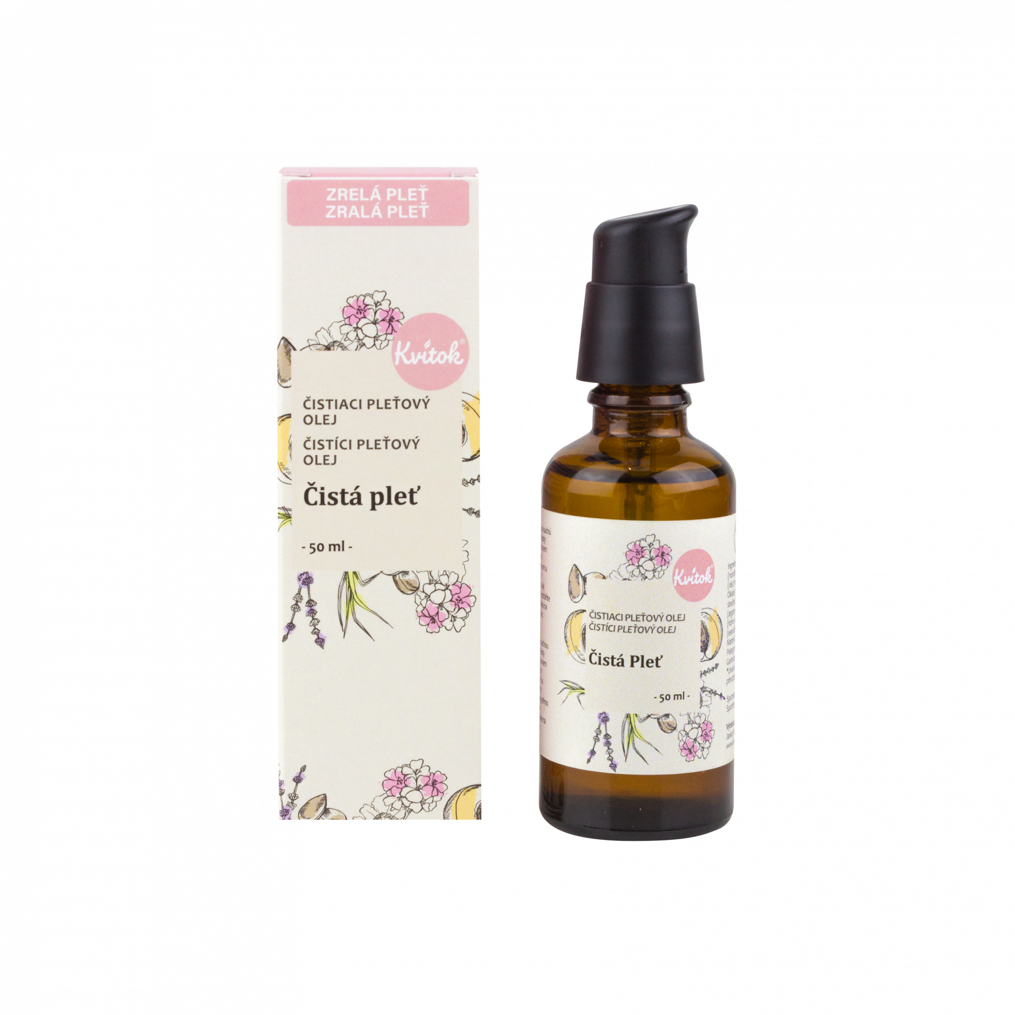 Kvitok Čisticí olej Čistá pleť pro zralou pokožku, 50 ml