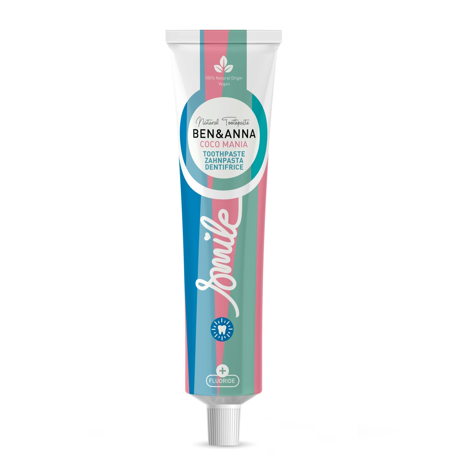 Ben & Anna Zubní pasta s fluoridem - s kokosovým olejem, 75 ml
