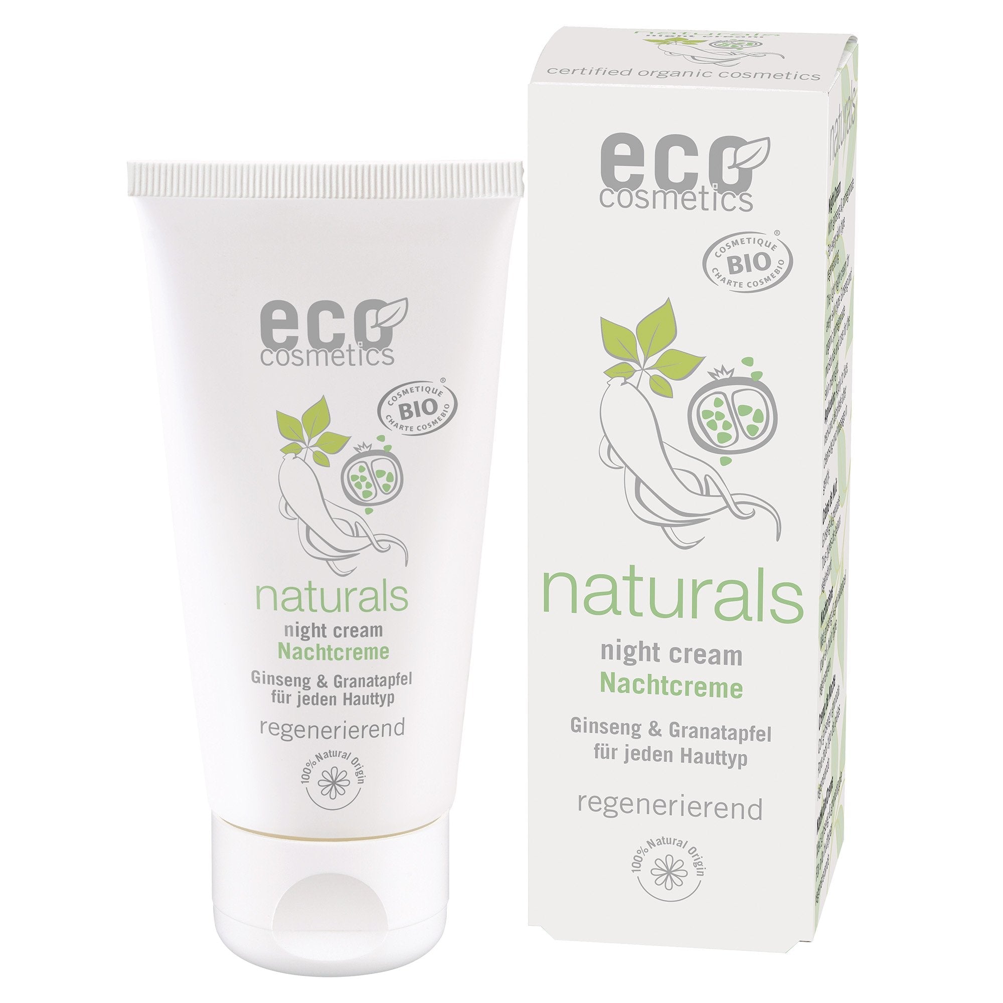 Eco Cosmetics Noční krém BIO - s granátovým jablkem a ženšenem, 50 ml
