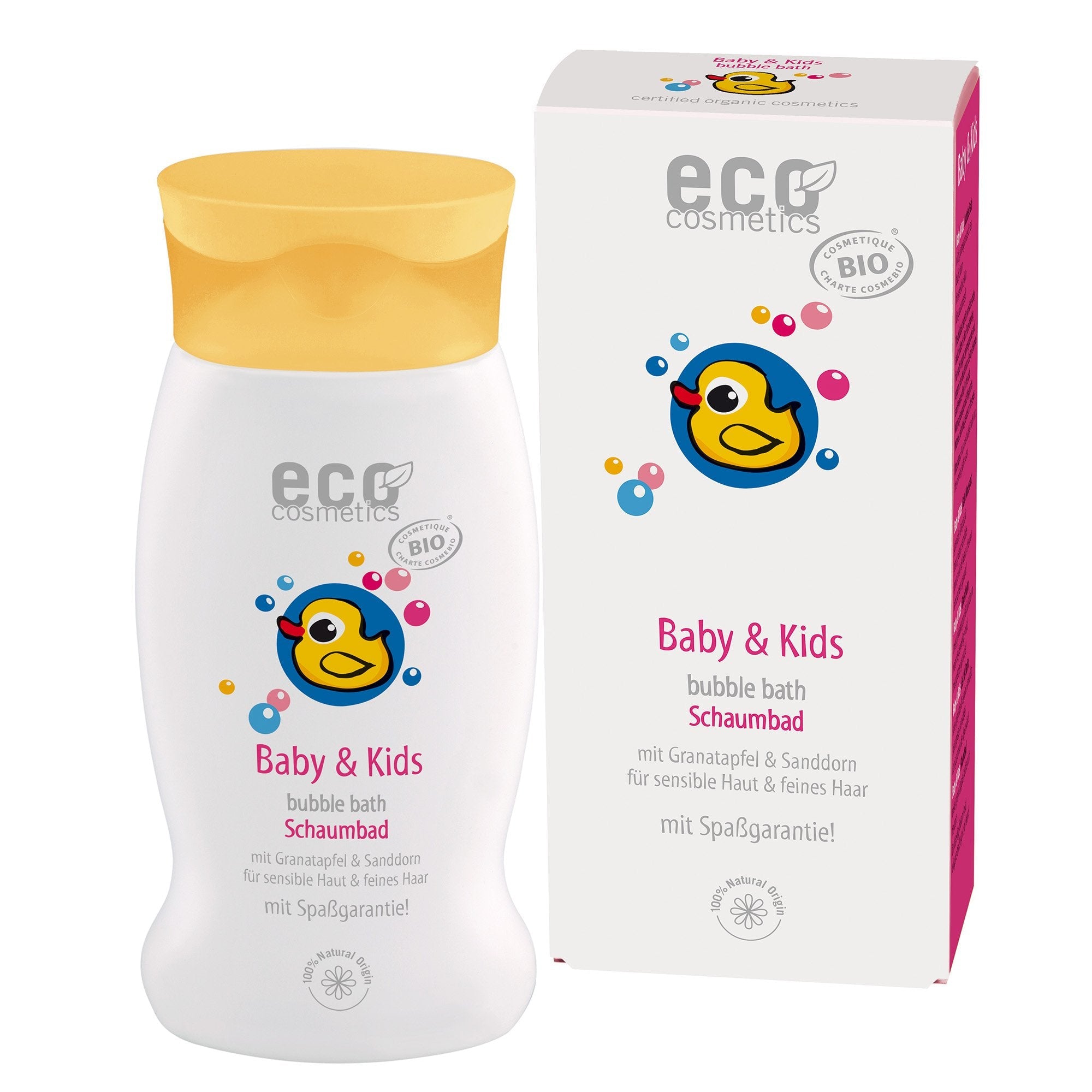 Eco Cosmetics Baby Dětská bublinková koupel BIO - s granátovým jablkem a rakytníkem, 200 ml