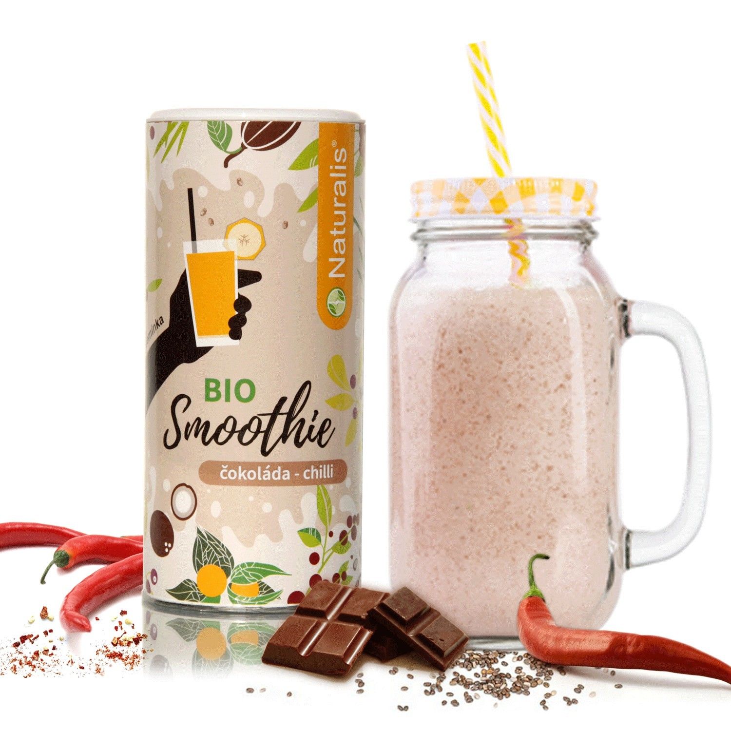 Naturalis Smoothie Čokoláda a chilli BIO, 180g