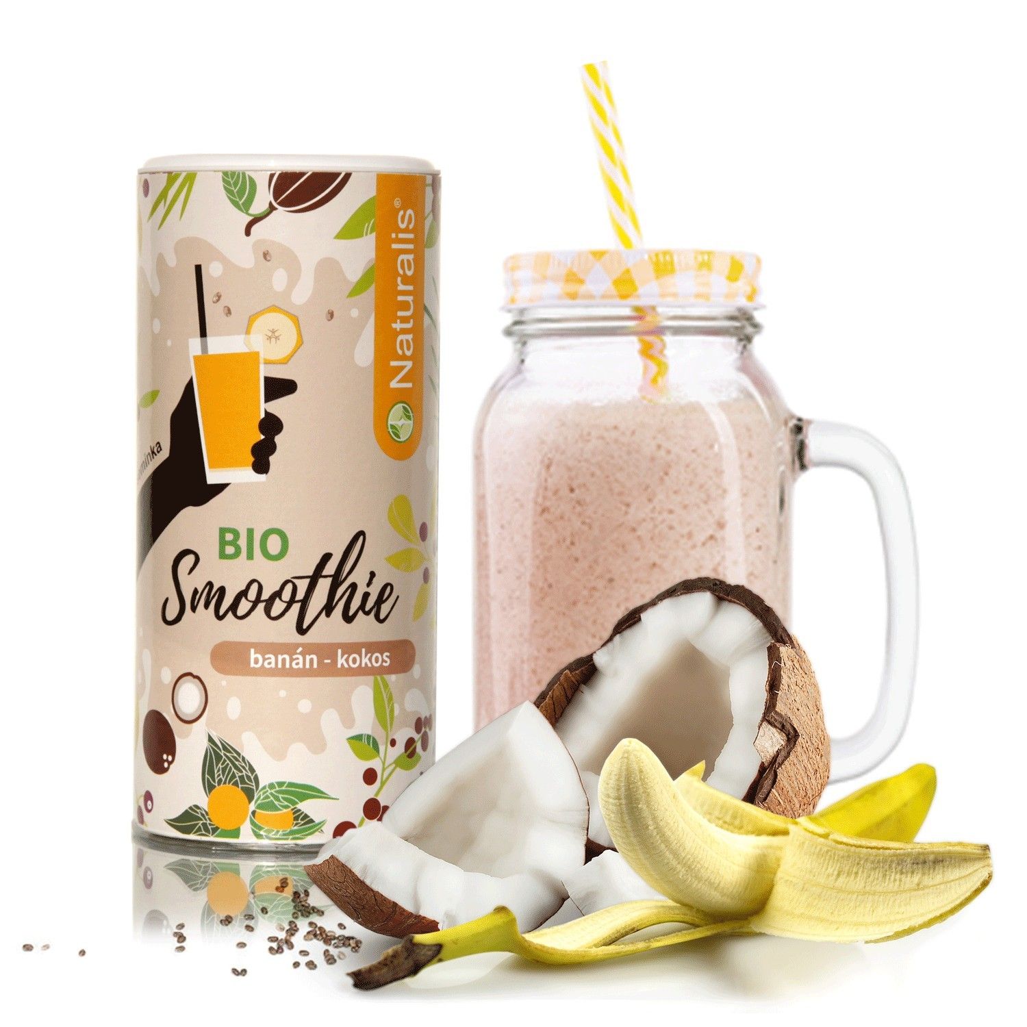 Naturalis Smoothie Banán a kokos BIO, 180g