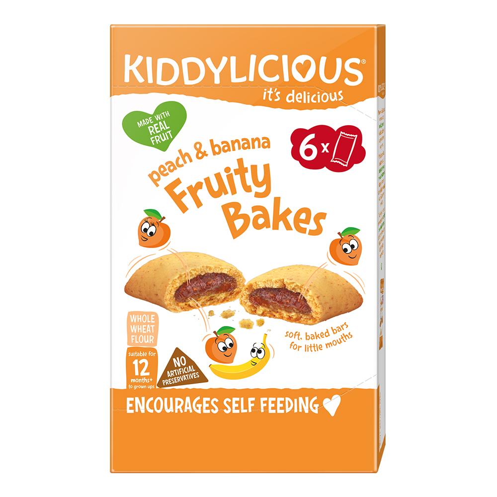 Kiddylicious Ovocné koláčky broskvovo-banánové, 6x22g