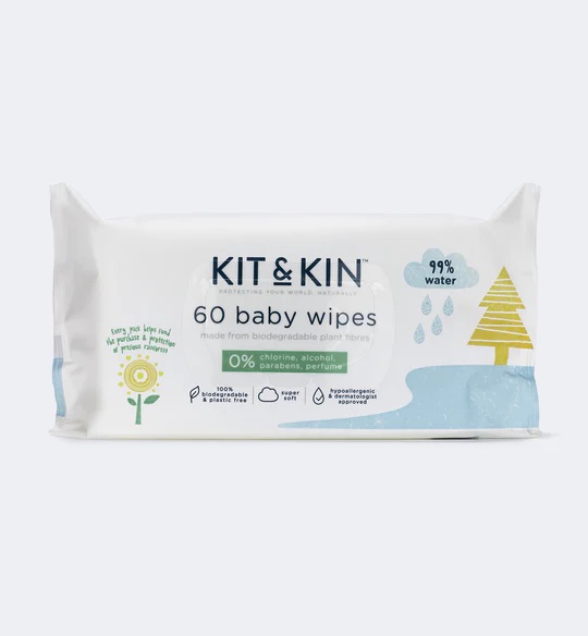 Kit&Kin Dětské vlhčené ubrousky, 60ks