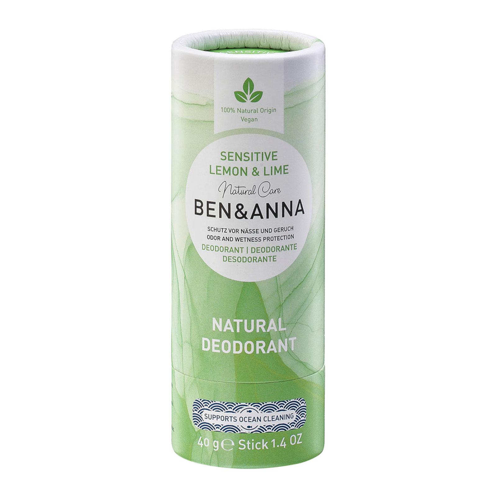 Ben & Anna Tuhý deodorant Sensitive - Citrón a limetka, 40 g