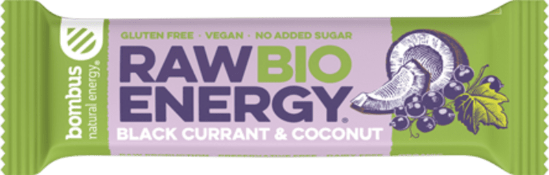 Bombus Raw BIO- černý rybíz a kokos, 50 g