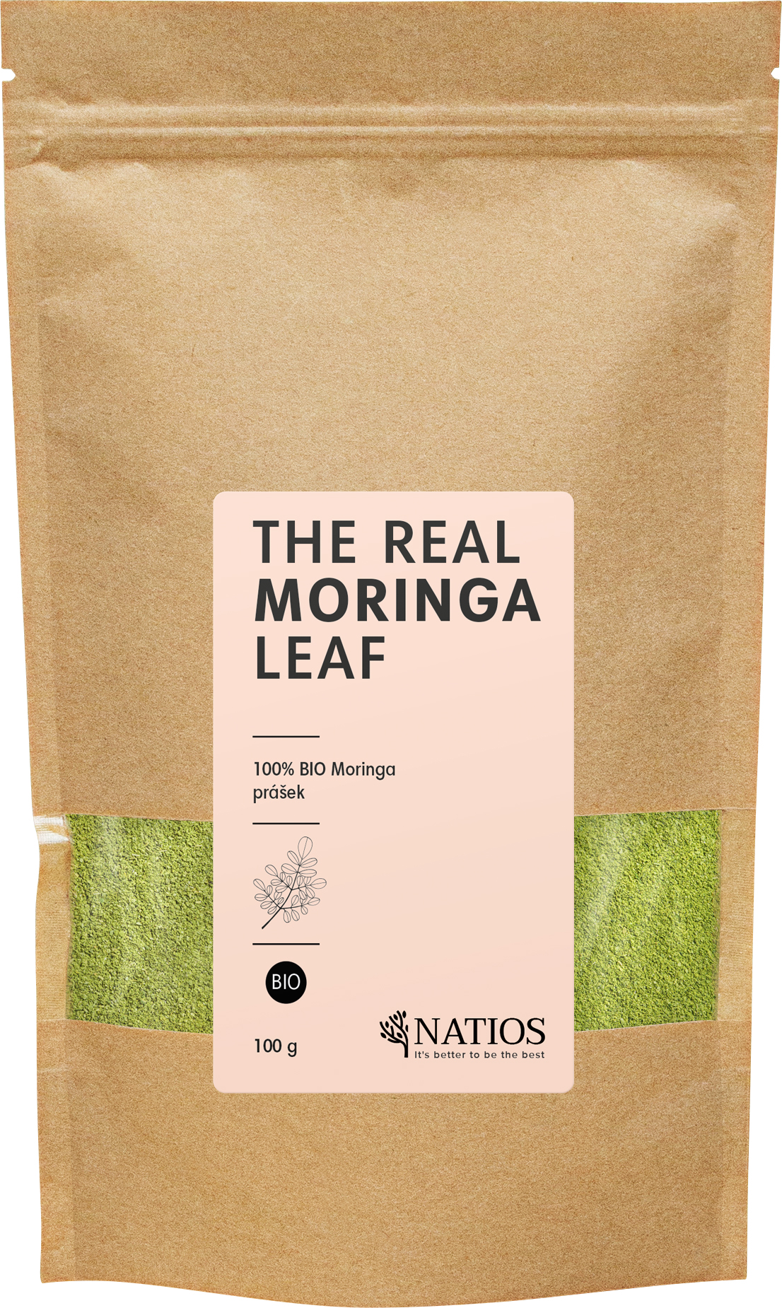 Natios Moringa Leaf prášek BIO, 100 g