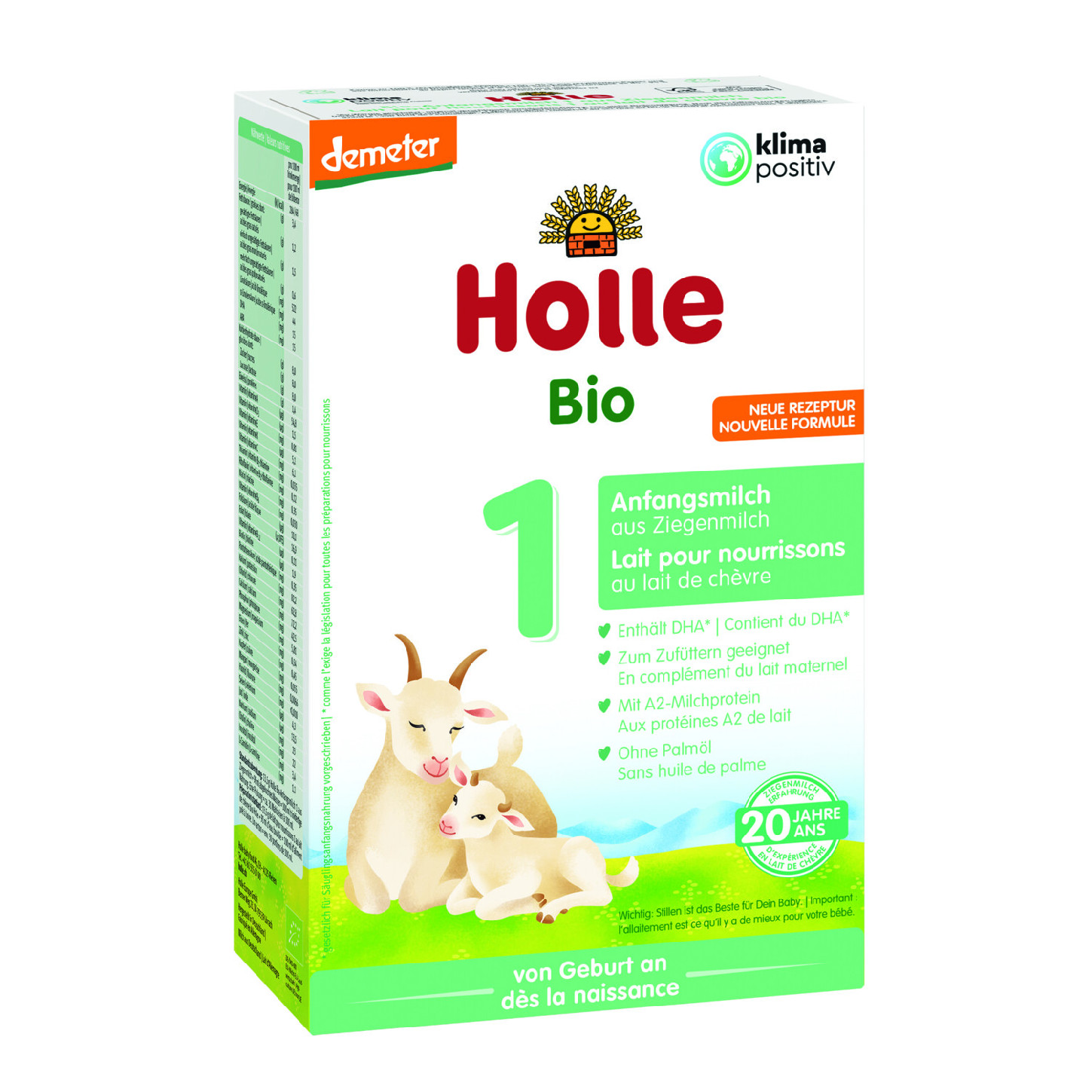 Holle Bio Počáteční kojenecké kozí mléko 1 pro děti od narození, 400 g