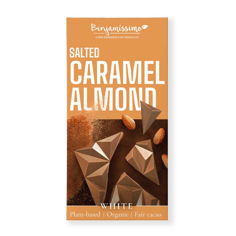 Benjamissimo Bílá čokoláda Slaný karamel a Mandle, 70g